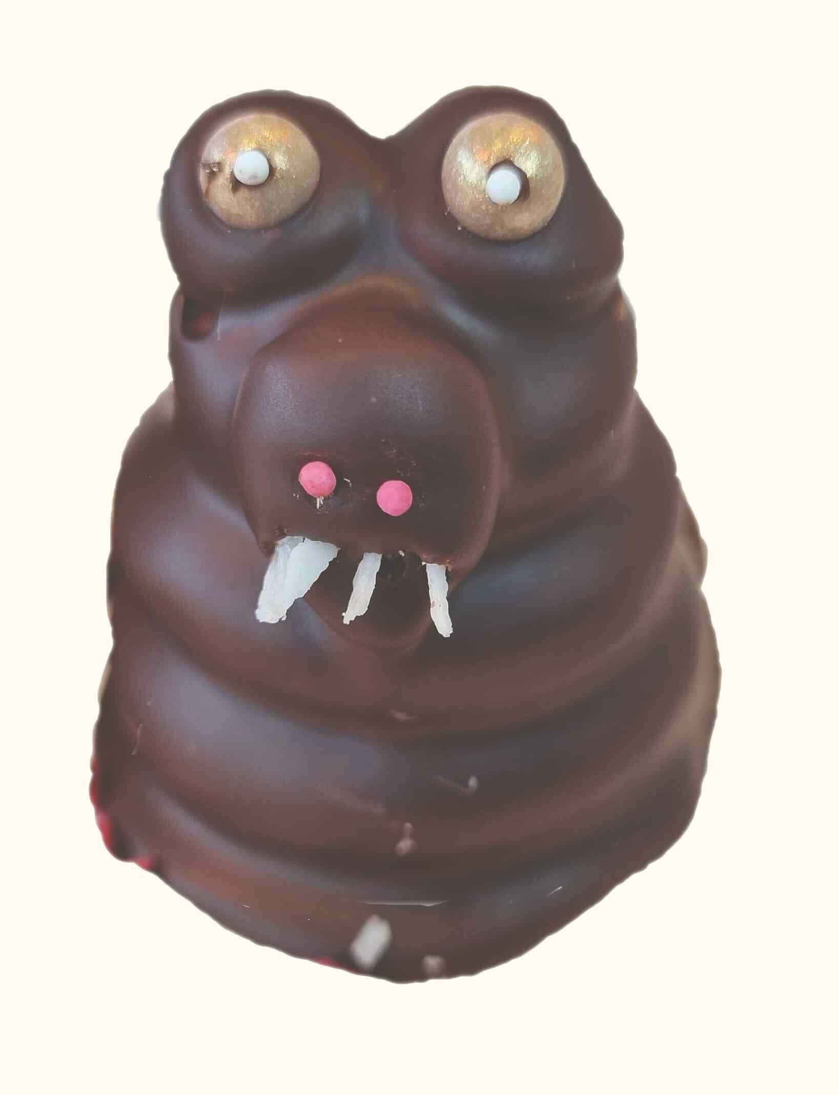 Flødebolle designet som en hvalros eller krokodille.